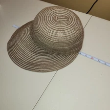 Straw Hat Visor Wallabe Womens One Size Brown Green Lightweight Foldable Travel