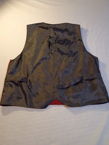 Wah Maker Vintage Red Brocade Vest Made in USA Medium image 2