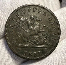 1857 Banking Upper Canada One Penny Bank Token