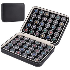 60 Pcs Closeable Gemstone Storage Box with Foam Insert, Plastic Jars Tray Set