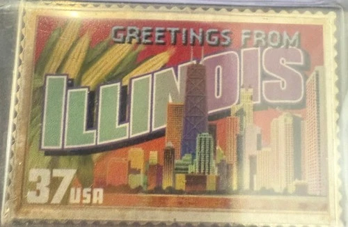 USPS 2006 Post Stamp Illinois  .999 Fine Silver American .761 Troy oz.