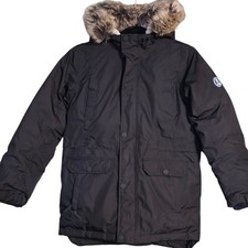 Land's End Kids Expedition Waterproof Down Parka "Grow-A-Longs" Black Sz L 10-12