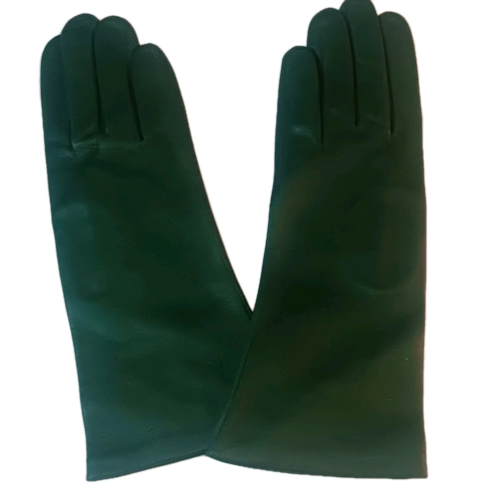 Women's 100% SILK Lined Leather, Gloves, MEDIUM-7, GREEN