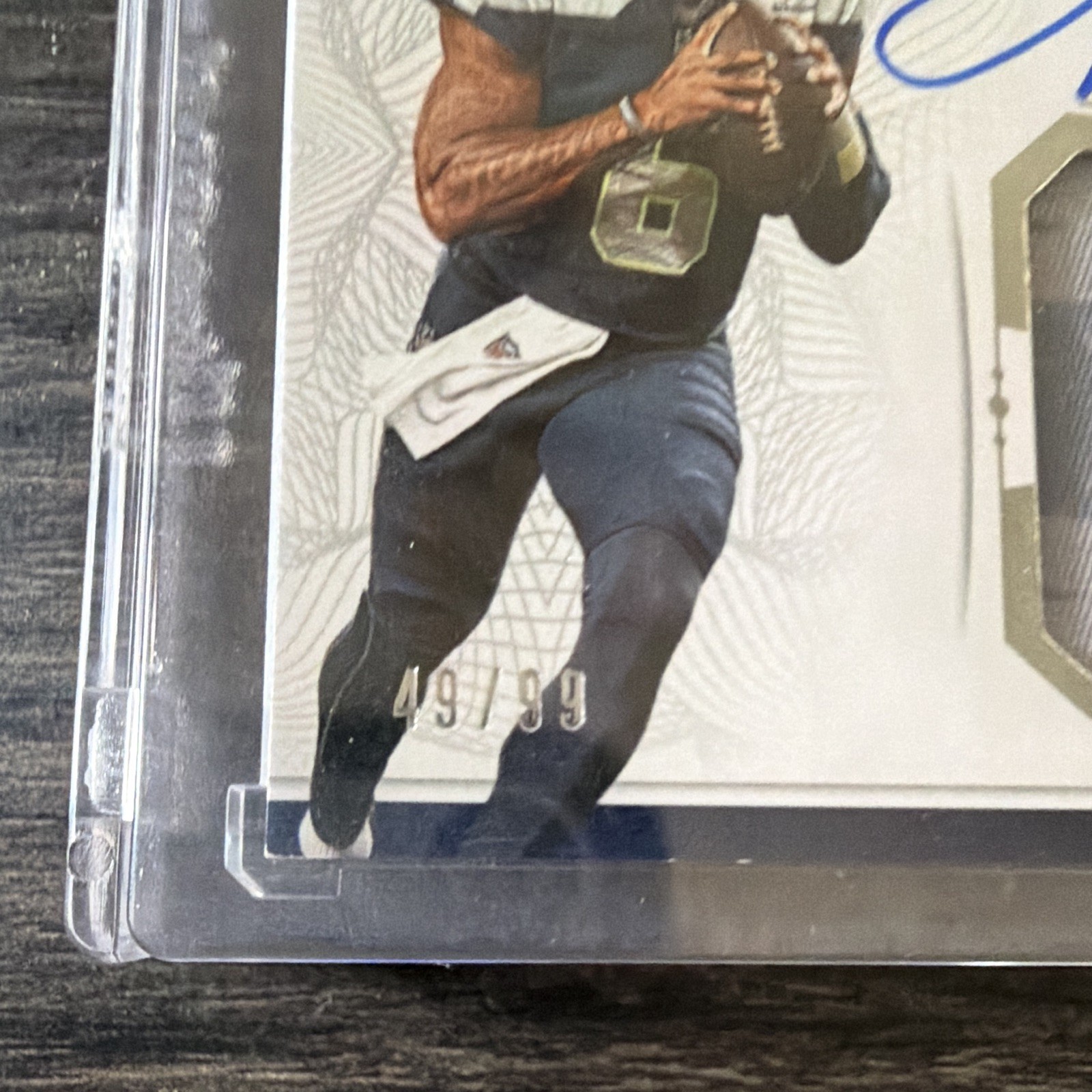 Panini 2025 National Treasures Jalen Milroe Seahawks RC Auto Patch CRPA-8 /99 view 2