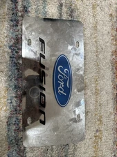 Ford Fusion 3D Dual Logo Mirror Chrome Stainless Steel License Plate