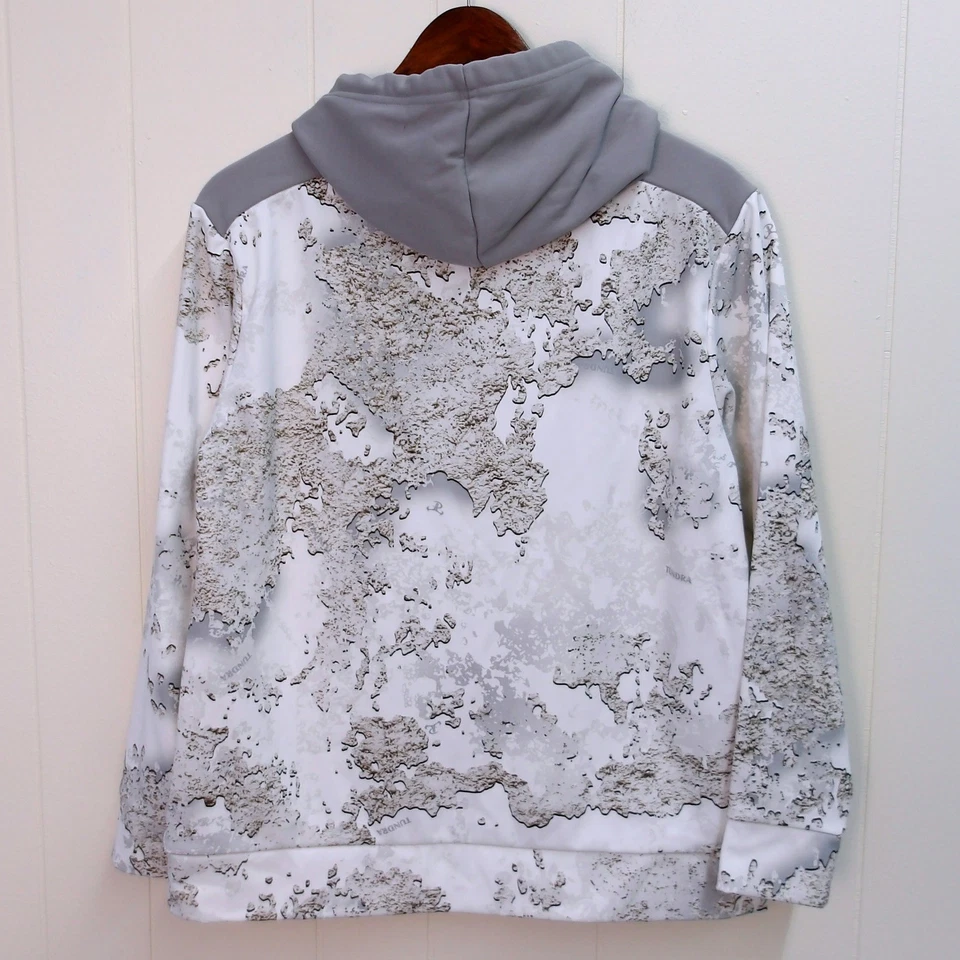 SNE Realtree Fishing Hoodie White Gray Camo Outdoor Hunting Pullover M /#8058 - Image 4 of 4