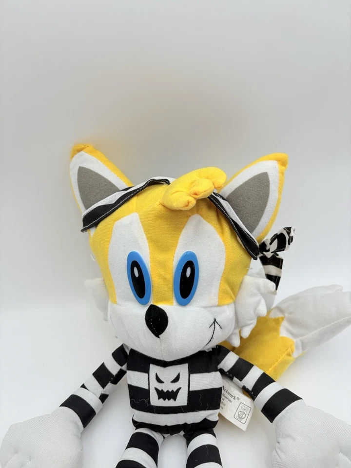 Sonic X Plush Toy Network Tails Jail Prisoner Black White Striped SEGA Viz Media - Image 2 of 4