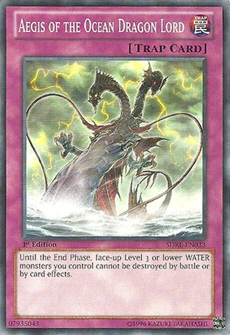 YuGiOh Aegis of the Ocean Dragon Lord 1st Ed SDRE-EN033 LP