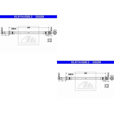 2x ATE Flexible de Frein Arrière pour Ford Mondeo I Break BNP 1.8i 16V 1.6i 2.0i - Photo 1/2