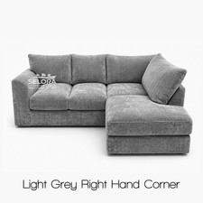 Alaska Fabric Corner Sofa Grey Beige Blue Left Right Hand Full Back