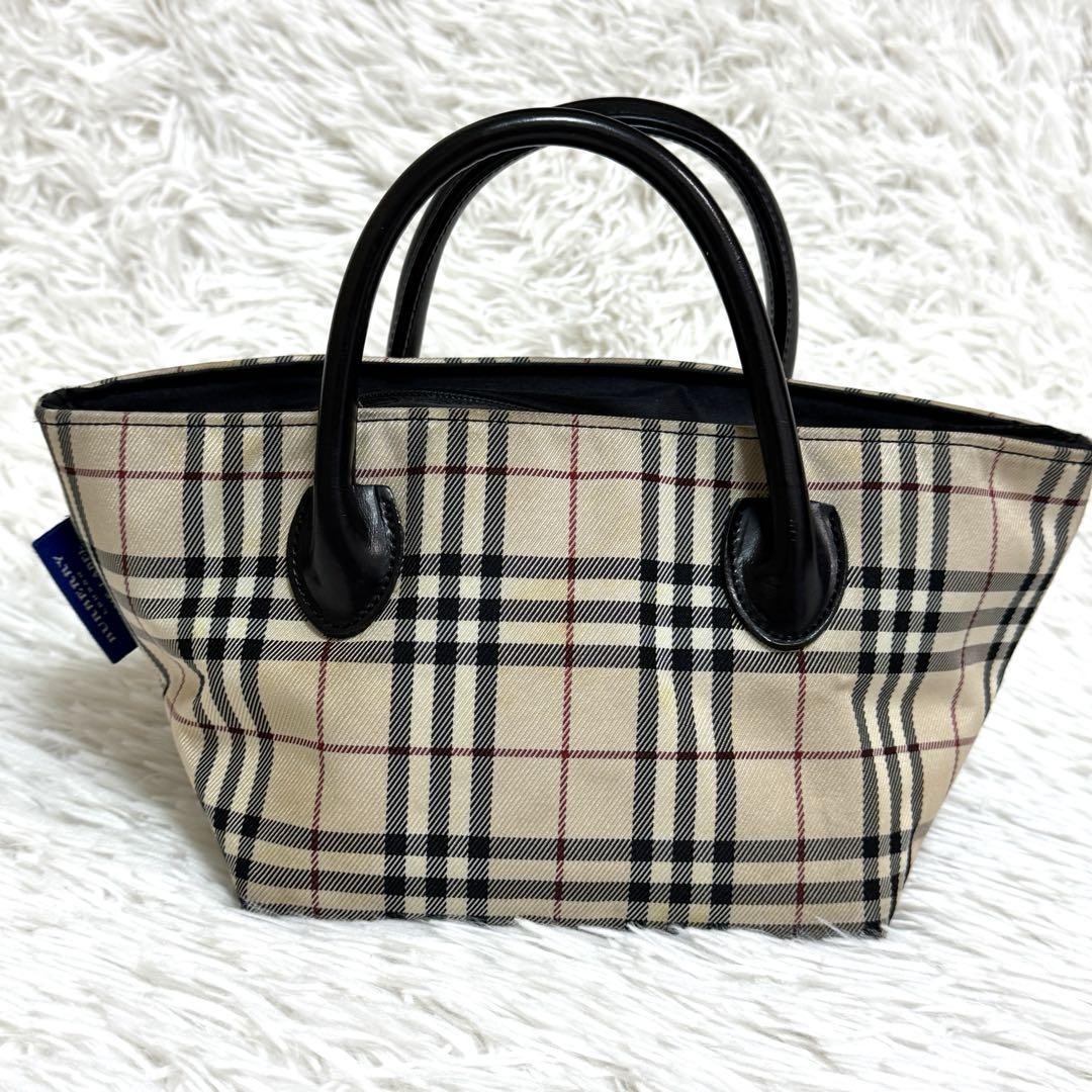 Burberry Blue Label Mini Tote Bag Nylon Canvas Women Limited Edition Japan