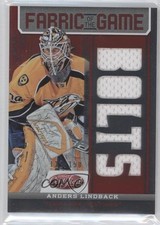 2012 Certified Fabric of the Game Mirror Red Team Die-Cut Anders Lindback 0a1