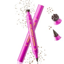 2 in 1 Freckle Stamp Pen Waterproof for Natural Lifelike Faux Freckle Stamp Long