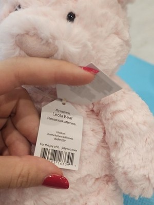NWT Authentic Jellycat LEOLA BEAR Medium Pink Soft Spring Easter