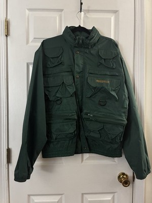 Vintage Hodgman Fishing Jacket Green Mens M   Hunting Outdoor Utility Field Coat