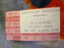 ERIC CLAPTON - JOURNEYMAN- APRIL 21, 1990 - ST. LOUIS ARENA - TICKET