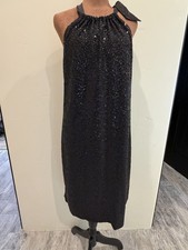 Tahari Black Sequined Cocktail Dress XL!