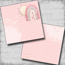 Baby Girl Rainbow NPM- 2 Premade Scrapbook Pages - EZ Layout 6047