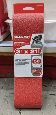 Diablo 3'' x 21'' 50 Grit Sanding Belt  2 Pack ~ DCB321050S02G