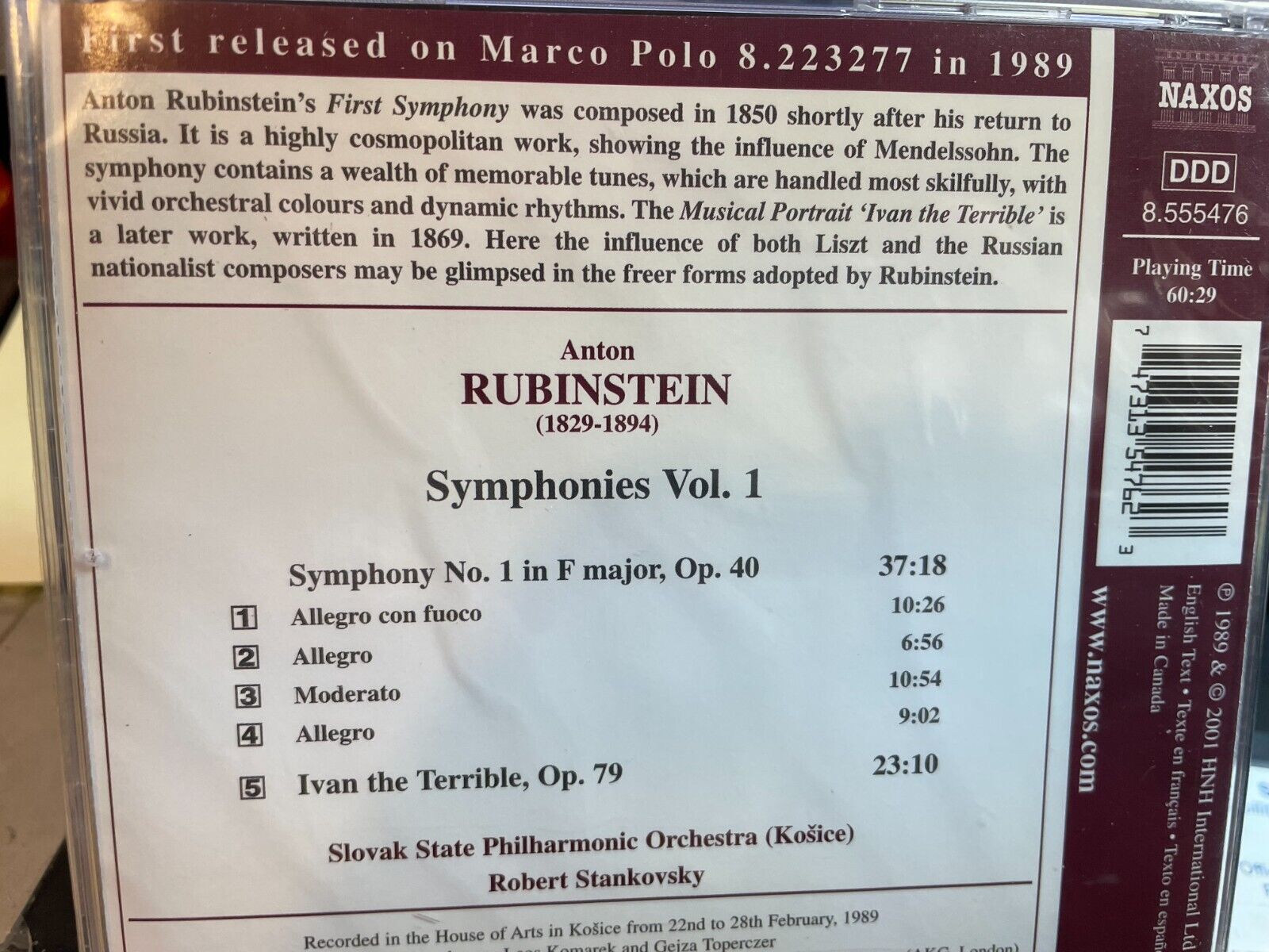 Rubinstein: Symphony No. 1 / Ivan the Terrible – Álbum de Anton