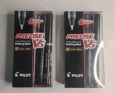 2 x 12ct PILOT Precise V5 Stick Liquid Ink Rolling Ball Pens, Extra Fine Point