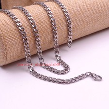 Lotto 10pz Collana Catena Punk Acciaio Inox 4,5mm Curb Link Uomo Donna 24''