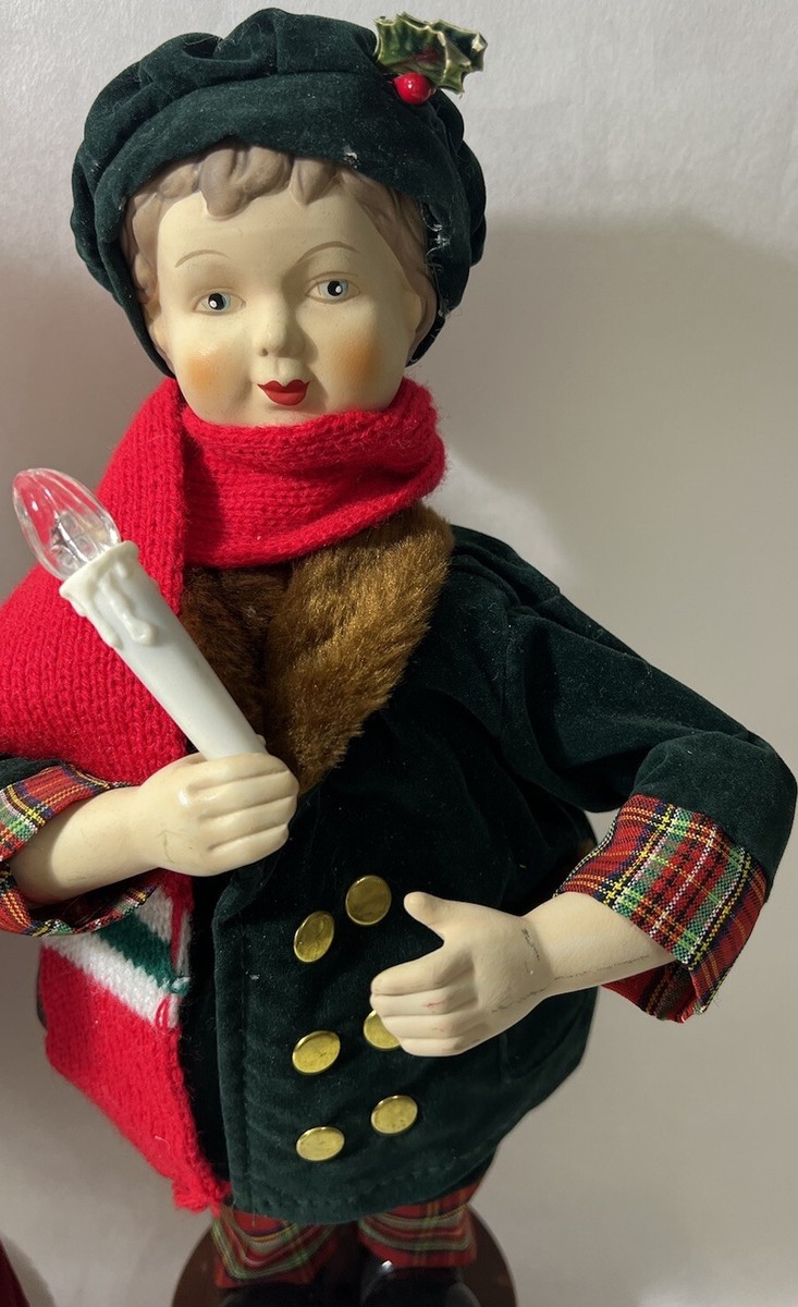 Vintage Animated Christmas Carolers Victorian Couple Lighted