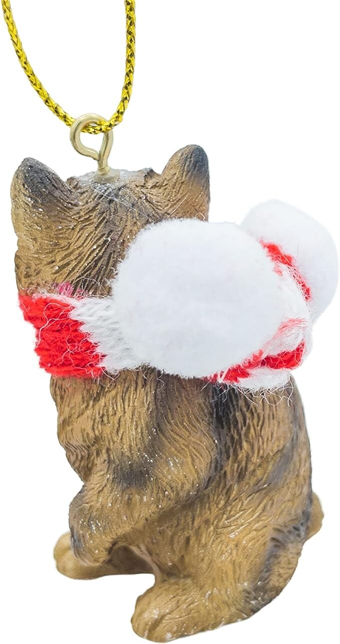 Tan Brown Stripped Shorthaired Tabby Kitty Cat Christmas Tree Ornament Scarf