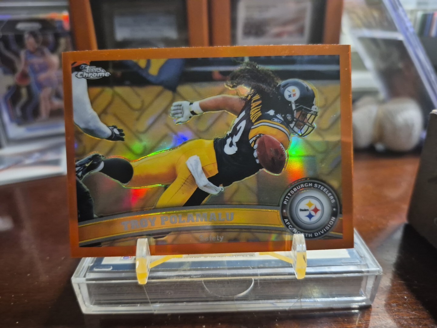 2011 Topps Chrome Troy Polamalu Orange Refractor