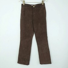 Tommy Hilfiger Vintage Suede Jeans Women 4 Lined Straight Leg Leather Pants Y2K