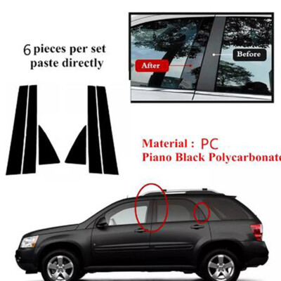 6 Stück Schwarze Fenster Säulenpfosten Passend Für Chevy Equinox 2005-2009