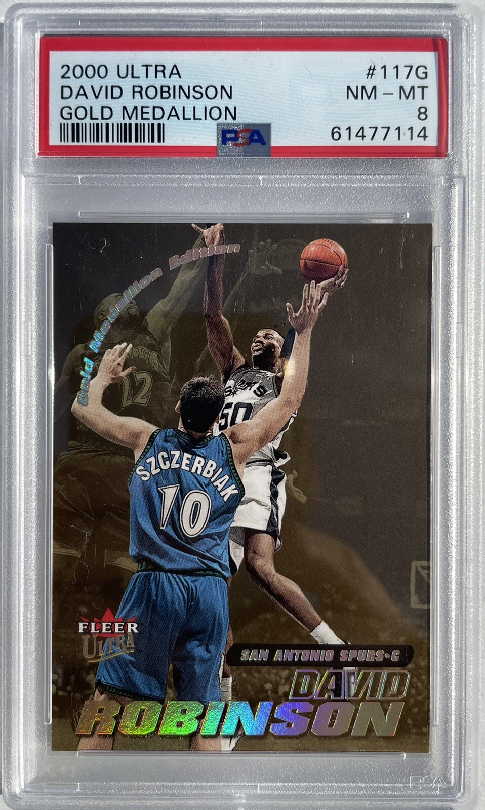 David Robinson 2000 Ultra Gold Medallion #117 PSA 8