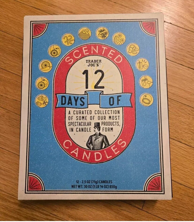 Trader Joe's 12 DAYS OF SCENTED CANDLES ADVENT CALENDAR Holiday