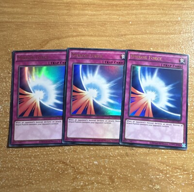   3x Yugioh Mirror Force YGLD-ENB33 ULTRA RARE HOLOFOIL Near Mint NM PLAYSET