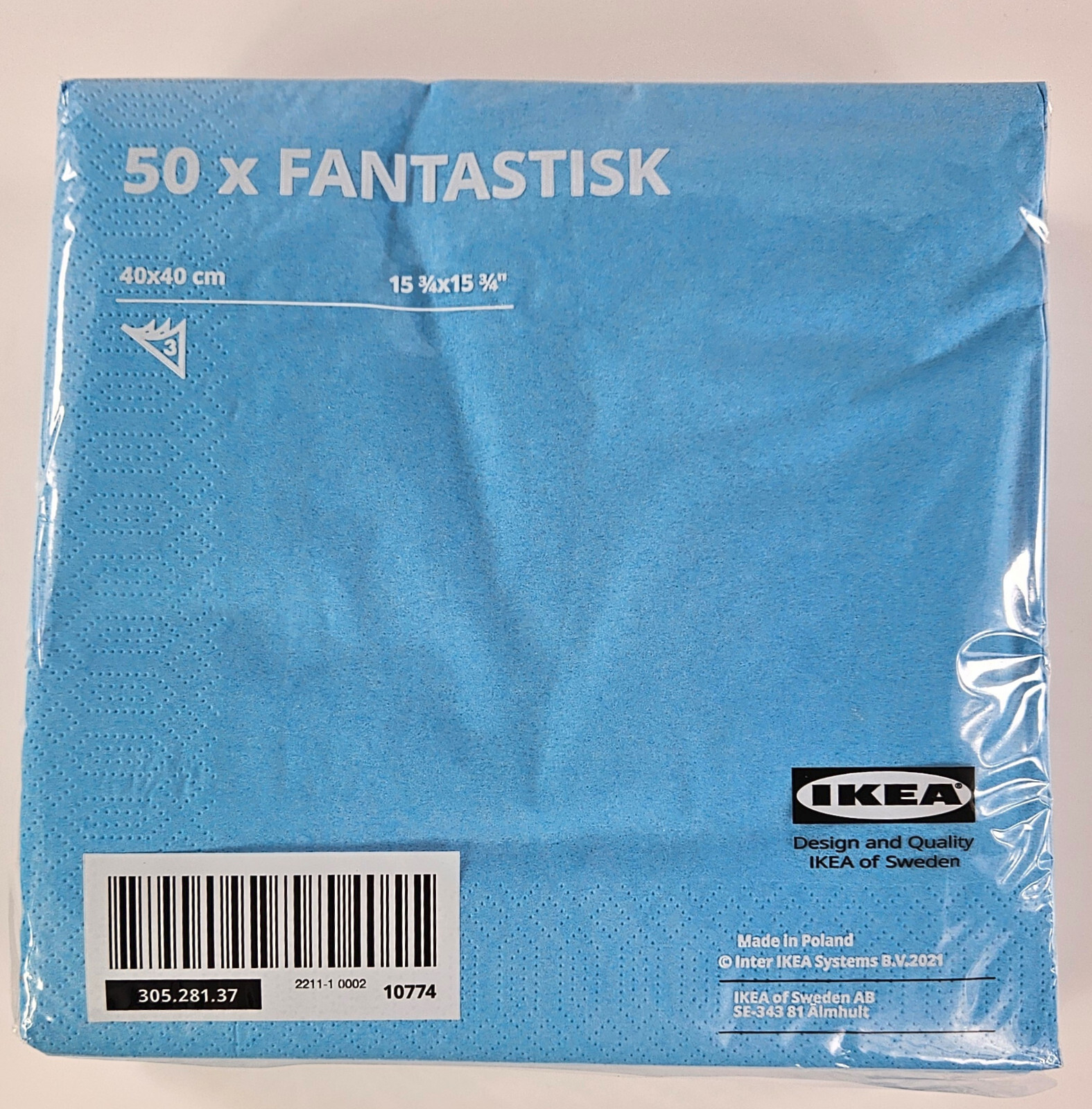Бумажный сервиз IKEA FANTASTISK - 40х40 см - hellblau 1790₽