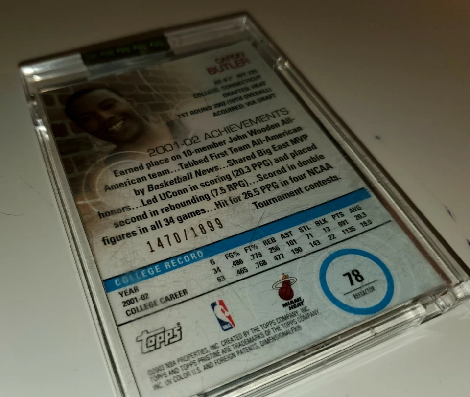 2002 03 Topps Pristine Uncirculated Rookie Refractor Caron Butler 1470/ 1899 - Image 3 of 3