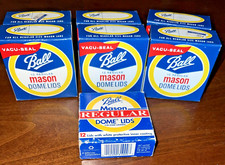 Lot of 7 Vintage Boxes (12) BALL Regular Dome Mason Jar Lids~Vacu-Seal~NEW
