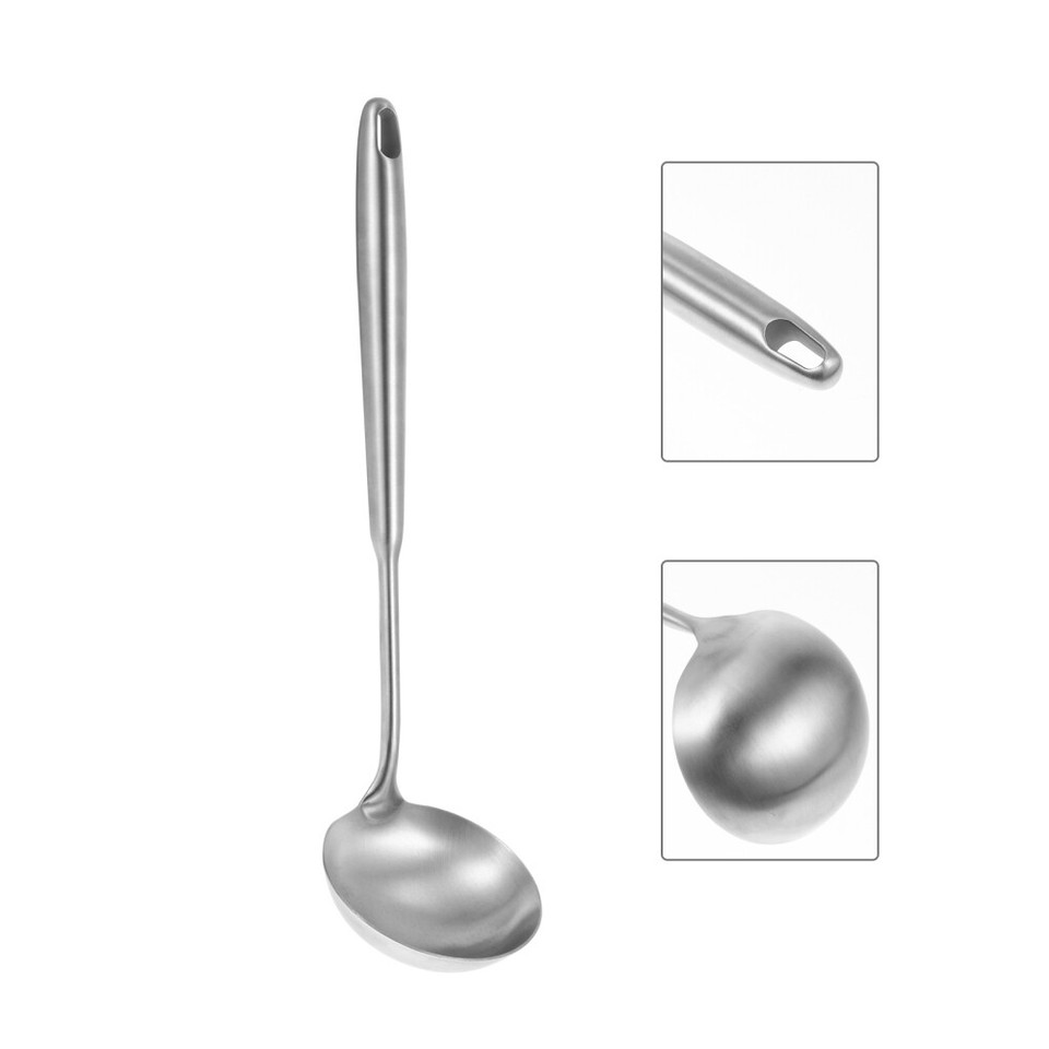 Coffee Bean Scoop Hot Pot Laddle Round Soup Spoon Stainless Steel eBay