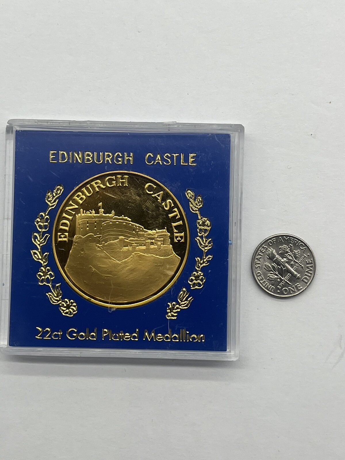 Vintage Edinburgh Castle Gold Tone Coin In Box eBay