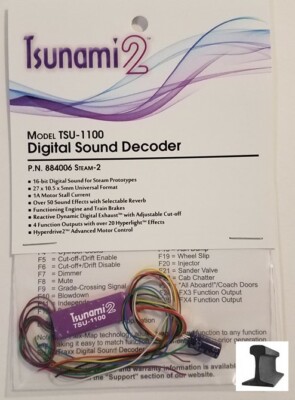 Soundtraxx ~ New 2026 ~ Tsunami 2 ~ TSU-1100 Steam - 2 ~ Sound Decoder ~ 884006