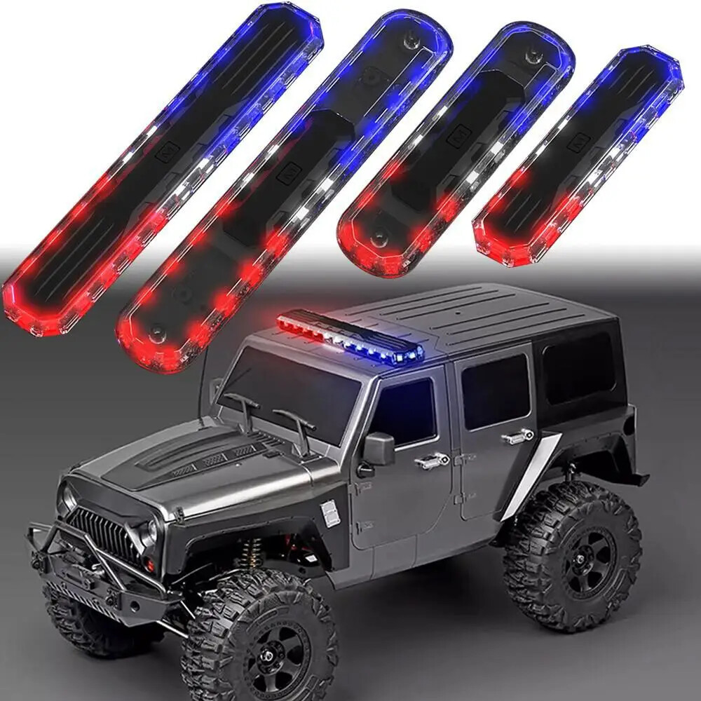 Rc Car Roof Lamp 7 Colors And 12 Modes Led Light Bar For 1/10 Rc Crawler Trx4