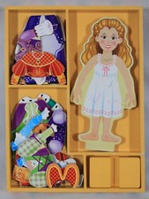 MELISSA DOUG PRINCESS ELISE DRESS-UP MAGNETIC WOODEN DOLL 14 CLOTHING PIECES