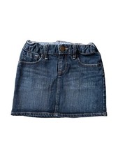Gap Kids 5 Denim Jean Skirt Short Dark Wash Blue Stretch Adjustable Elastic
