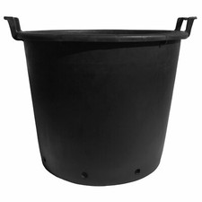 Large Black Recycled Plastic Plant Pot | Container, Tub, Planter  30 - 130 Litre