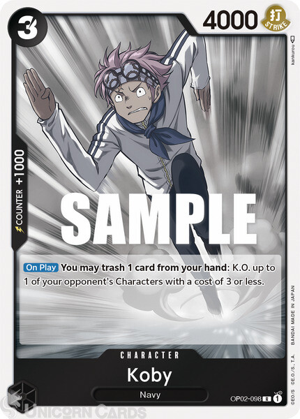 OP02-098 Koby Rare One Piece TCG Card