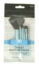 6 Piece Make Up Brush Set Travel Essential Tools Ready To Go Purse Size NEW