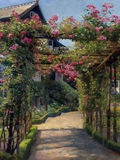 Flower arch P. Monsted garden house Accent Tile Mural Kitchen Backsplash Ceramic