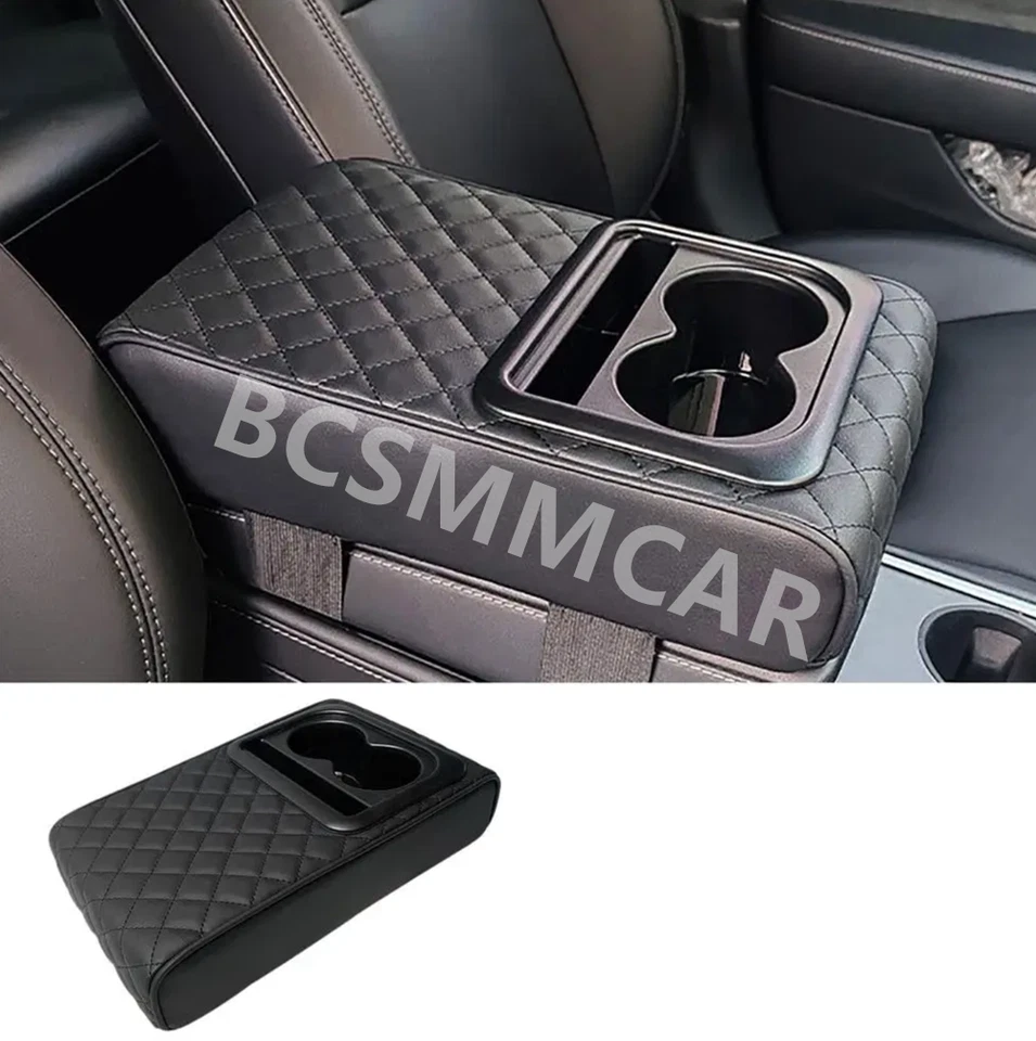 Funda de cojín para reposabrazos de automóvil Consola central Caja Almohadilla Alfombrilla con soporte para taza  Foto 4 de 4