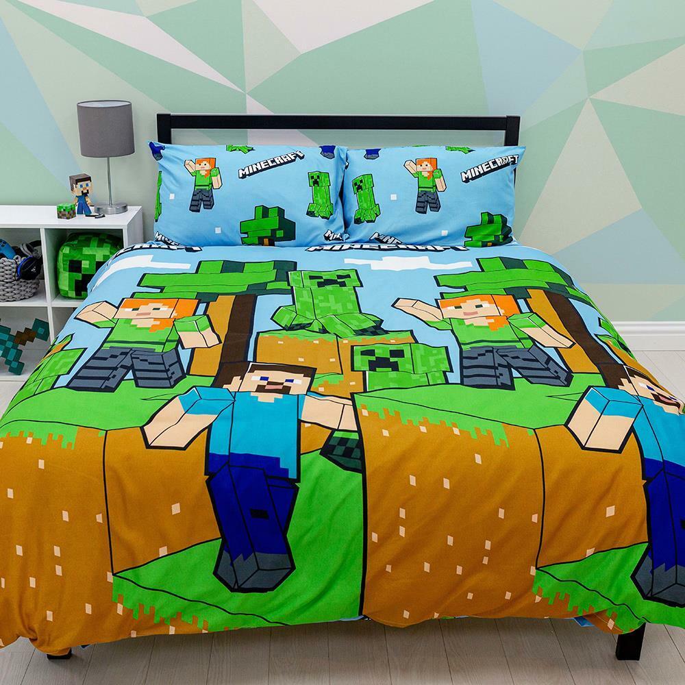 Conjunto de capa de edredom dupla rotativa Minecraft Epic Creepers fãs de  jogos roupa de cama presente