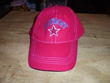 EUC Detroit, MI red cap, ComericA Bank, hook/loop adjust, red/white/blue star